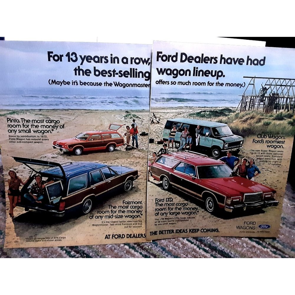 1978 Ford Wagons Pinto Fairmount LTD Club Original Print Ad Vintage